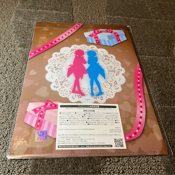 Re:Zero Ram & Rem Choco Clear File Folder Plastic Anime Japan Exclusive Official - Picture 2 of 7
